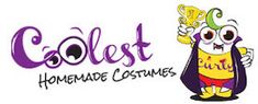 the logo for coolest homemade costumes is shown in purple and yellow with an image of a