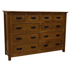 a large wooden dresser with many drawers