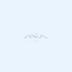 an image of mountains and clouds in the sky with one line drawn on it's side