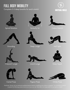 an info sheet showing the different poses and body shapes for people to use in yoga