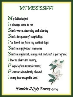 a poem written in green and white with flowers