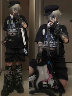 Rock Male Outfit, Scene Fashion Male, Male Emo Outfits, Alt Boy Outfits, Emo Y2k Outfits, Rock Outfits Men, Punk Outfits Men, Harajuku Boy, Cute Emo Outfits