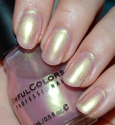 oooooh! what a pretty sheer color Pink Sheer Gel Polish, Sheer Peach Nails, Sheer Nude Nail Polish, Sheer Pink Nail Polish, Iridescent Nude Nail Polish, Sheer Nail Polish, Sinful Colors Nail Polish, Sheer Nails, Fun Nail Colors