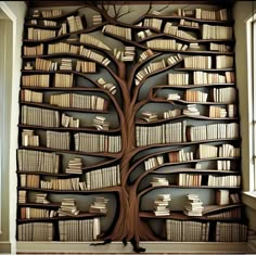 there is a tree with many books on it