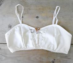 Organic cotton bralette  - natural white lace soft  bra - vintage style undergarment - vintage lace cotton bralette on Etsy, $72.47 CAD White Feminine Bra With Delicate Lace, White Lace Delicate Bra, White Lace Bra-friendly Top, Cheap Lace Intimates With Bra-friendly Design, White Lace Bralette, Retro Lingerie, Cotton Bras