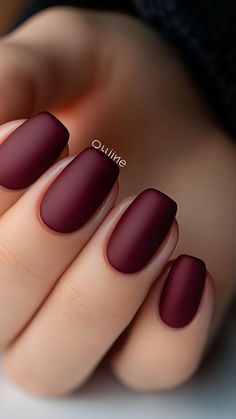 Opt for Matte Burgundy nails to add a touch of sophisticated fall flair. This easy and durable design offers a deep, rich color perfect for the season. Click the pin to discover more and follow us for the latest nail inspirations! #FallNails #MatteBurgundy #NailDesigns #ShortNails #NailTrends Burgundy Matte Nails, Burgundy Nails, Nail Colours, Seasons Change