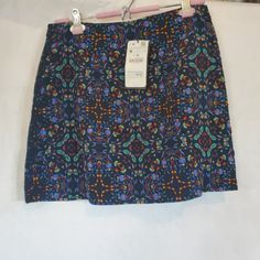 Brand New With Tags, Zara Mini Skirt. Floral Pattern. Size Women's Medium. Originally $50. No Flaws. Zipper. Bohemian Blue Zara Bottoms, Casual Multicolor Skirt By Zara, Zara Casual Multicolor Skirt, Casual Multicolor Zara Skirt, Zara Blue Floral Print Bottoms, Multicolor Cotton Mini Skirt With Floral Print, Multicolor Floral Print Cotton Mini Skirt, Fitted Multicolor Zara Skirt, Zara Blue Lined Mini Skirt