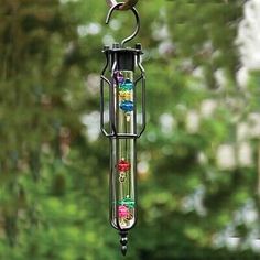 Hanging Galileo Thermometer Brightly Colored Glass Spheres Porch Patio Garden  | eBay Galileo Thermometer, Fun Desk, Outdoor Thermometer, Weather Instruments, Unique Home Accessories, Outdoor Living Decor, Outdoor Furniture Decor, Bits And Pieces, Garden Stool