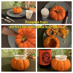 pumpkin cups perfect for a pumpkin beer tasting