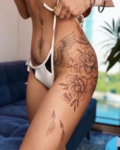 Lower Stomach Tattoos For Women, Pelvic Tattoos, Lower Belly Tattoos, Abdomen Tattoo, Lower Stomach Tattoos, Tummy Tattoo, Ab Tattoo, Tattoos To Cover Scars, Hip Thigh Tattoos