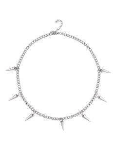 PRICES MAY VARY. GOTH PUNK EMO GRUNGE SPIKE CHOKER NECKLACE: The Spike Necklace is a striking piece of jewelry that is perfect for fans of gothic and punk styles. With its sharp and edgy design, this necklace is sure to make a bold statement. This necklace is a beautiful way to embrace those ideas and add a touch of elegance to any outfit MATERIALS: Meticulously crafted from high-quality titanium steel SIZE & LENGTH: Spike Pendant size is 0.16 inches in width x 0.59 inches in length. The chain i Emo Necklace, Grunge Necklaces, Spiked Necklace, Spike Choker, Necklace Grunge, New Year Jewelry, Christmas Jewelry Gift, Punk Necklace, Grunge Jewelry