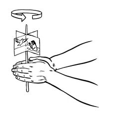 a drawing of two hands holding a flag