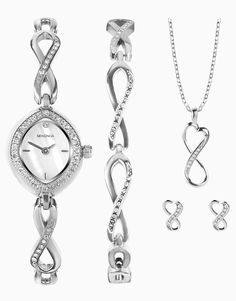 Accessories by Sekonda Time for an accessory upgrade Contains a watch, necklace, bracelet and earrings Oval watch Bracelet strap Mixed hour markers Quartz movement Secure clasp Twist-style bracelet Drop earrings Link-chain necklace with pendant Product will only be refunded if returned unworn/unused in its original packaging with all tags and labels attached Oval Watch, Tags And Labels, Necklace With Pendant, Twist Style, Christmas Jumper Dress, Trainer Heels, Watch Bracelet, White Trainers, Sunglasses Shop