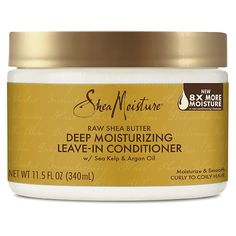 Our new Shea Moisture Deep Moisturizing curl defining hair products for curly hair collection, enriched with a unique Raw Shea Butter blend, satisfy your thirsty curls and coils moisture needs. Our deep moisturizing leave-in hair conditioner moisturizes and smooths hair. It delivers 8X more moisture, versus a non-conditioning shampoo. It is perfect for prepping natural styles or transitioning hair with ease. Apply SheaMoisture Raw Shea Butter Deep Moisturizing Leave-In Conditioner to clean, Shea Moisture Leave In, Shea Moisture Leave In Conditioner, Transitioning Hair, Moisturizing Hair Mask, Butter Brands, Shea Butter Hair, Moisturizing Hair, Curl Defining, Hydrating Hair Mask