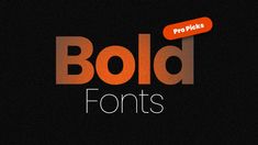 bold font with an orange and black background