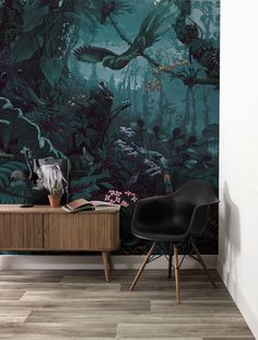 Tropical Landscapes 711 Wall Mural by KEK Amsterdam Dining Room Sketch, Amsterdam Wallpaper, Room Sketch, Daisy James, Forest Bedroom, New York Interior, The Glade, Room Green, Palm Desert