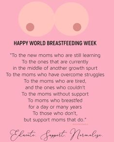 a pink background with the words happy world breastfeeding week