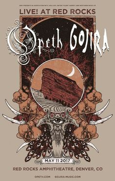 an event poster for the red rocks amphit theatre