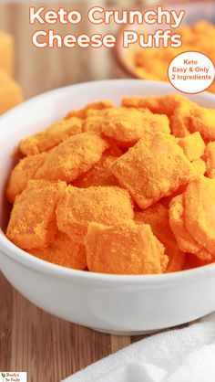 A bowl of homemade cheese puffs coated in a cheesy powder. Keto Snacks Easy, Real Food Snacks, Cheesy Snack, Festive Recipes, Snack Craving, Cheese Puffs, Keto Cheese, Low Carb Appetizers, Crunchy Snack