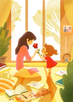 Family Comic, Arts And Crafts For Teens, Birthday Cartoon, 카드 디자인, Book Illustration Art, Mom Art, Family Illustration, Animated Love Images