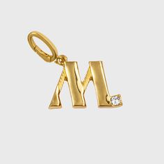 Monogram charm, M Beautiful Alphabet, Joanna Buchanan, M Monogram, Charm Collection, Antique Store, Vintage Tie, Tie Pin, Chain Necklaces