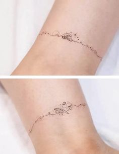 two pictures of the same wrist tattoo