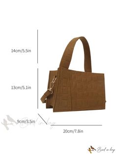 Bird in Bag - Square-Shaped Single Color Fashionable Womens Handbag for Everyday Use Trendy Rectangular Satchel For Day Out, Brown Rectangular Bag For Day Out, Rectangular Large Capacity Satchel For Day Out, Casual Square Party Bag, Casual Square Party Bags, Rectangular Brown Shoulder Bag For Day Out, Brown Rectangular Shoulder Bag For Day Out, Rectangular Bags With Handles For Day Out, Square Brown Party Bags