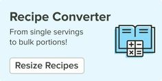 the recipe converter app is open and ready to use