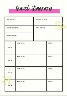 graphic organizer for traveling travel itinerary Itinerary Template Free, Travel Itinerary Planner, Travel Planner Template, Free Planner Templates, Itinerary Planner, Vacation Itinerary, Itinerary Template, Trip Planner, Travel Itinerary Template