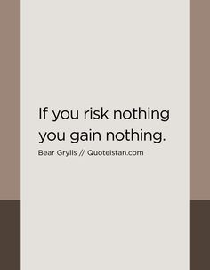 a quote that says if you risk nothing you gain nothing