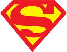 a red and yellow superman logo with the letter s in it's center on a white background