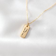 Rectangular Laser Engraved Necklace For Gifts, Rectangular Stainless Steel Necklaces With Engraved Text, Minimalist Laser Engraved Rectangular Necklace, Customized Rectangular Jewelry For Mother's Day, Minimalist Rectangular Laser Engraved Necklace, Rectangular Stainless Steel Necklace With Engraved Text, Minimalist Rectangular Necklace With Engraving Option, Minimalist Laser Engraved Rectangular Pendant Jewelry, Engraved Stainless Steel Rectangular Jewelry