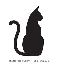 a black cat silhouette on a white background