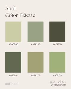 the color palette is green, brown and gray with white lettering on it that says apri