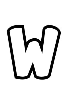 the letter w is black and white