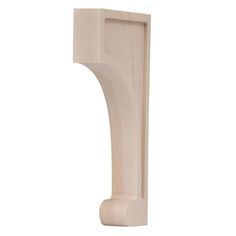 an unfinished wooden door handle on a white background