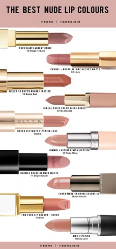 Everyday Lipstick, Gucci Lipstick, Nude Lipstick Shades, Lip Colours, Face Makeup Tips, Natural Lipstick, Smink Inspiration, Makijaż Smokey Eye, Lipstick Collection