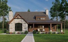 House Plan 8318-00354 - Craftsman Plan: 2,637 Square Feet, 3 Bedrooms, 2.5 Bathrooms Rustic Craftsman House Plans, Rustic Country House, Vaulted Master Suite, Vaulted Master, Rustic Craftsman, Porch Interior, Craftsman Farmhouse, Rustic House Plans, Craftsman House Plan