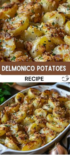 Delmonico Potatoes Recipe Sunrise Medley Potatoes Recipes, Idahoan Potatoes Recipes, 1000 Layer Potatoes, Potatoes Skins Recipe, Delmonico Potatoes Recipes, Different Potato Recipes, Potato Blossom Recipe, Frozen Potato Recipes, Cottage Potatoes Recipe