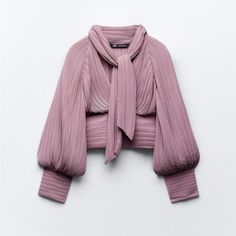 Zara Top Chic Purple Winter Tops, Chic Pink Blouse For Winter, Chic Mauve Slim Fit Tops, Chic Fitted Mauve Tops, Fitted Chic Mauve Tops, Chic Zara Blouse For Winter, Chic Winter Blouse By Zara, Chic Mauve Tops For Fall, Chic Fitted Lavender Blouse