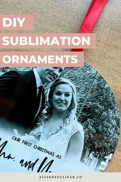 a christmas ornament with the words diy sublimation ornaments on it