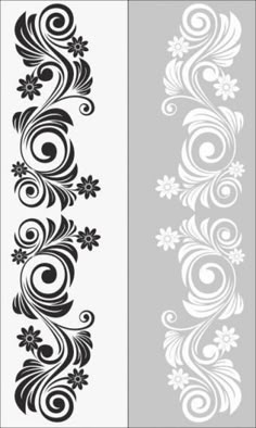 two different designs on white and gray paper