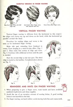 Vintage Finger Waving Instructional/// never underestimate a good finer wave! Finger Waves Tutorial, Waves Tutorial, Finger Wave, Patron Vintage, Wet Set, Hair Patterns, Cosmetology School