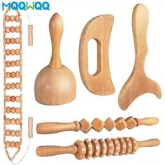 Wood Therapy Tools, Wood Massage, Wood Therapy, Natural Aesthetics, Muscle Pain Relief, Professional Massage, Back Massager, Therapeutic Massage, Head Massage