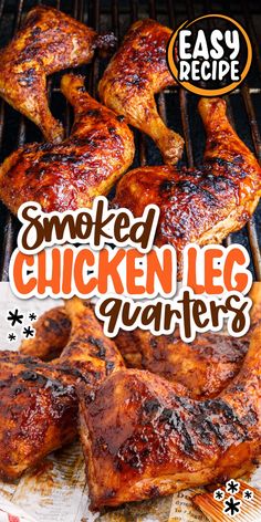 grilled chicken legs with bbq sauce on the grill