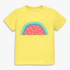 For the baby who loves a seasonal graphic tee, but maybe doesn't want it to say "Sweet as can be." Super soft with snaps for easy on-and-off over baby’s head, and nary a logo or slogan in sight. Make it a matching moment with kids. Fabric: 100% cotton slub; pre-washed to minimize shrinkage. Feel: Soft with a light and laidback texture. Learn more. Fit: Shoulder snaps for easy on-and-off over baby’s head. Kids Fabric, A Logo, Watermelon, Graphic Tee, Graphic Tees, In This Moment, Texture, ? Logo, Fabric