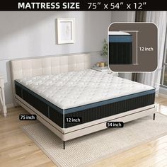 the mattress size for this bed is 75 inches