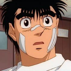 an anime character with eye patches on his face