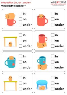 MamaLovePrint . Grade 1 English Worksheets . Prepositions (Level 1 : In, On,… | Teach english to kids, Preposition worksheets kindergarten, English lessons for kids Is Are Worksheets Grade 1, In On Under Behind Worksheet, In On Under Worksheet For Kindergarten, Preposition Worksheets Grade 1, In On Under Worksheet For Kids, In On Under, In On Under Worksheet, Grade 1 English Worksheets, Preposition Worksheets Kindergarten