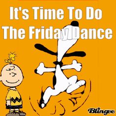 an advertisement for the peanuts movie, it's time to do the friday dance